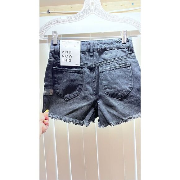 AND NOW THIS BLACK DISTRESSED JEAN SHORTS WOMENS SZ 25 NEW P1-48 - Picture 4 of 12